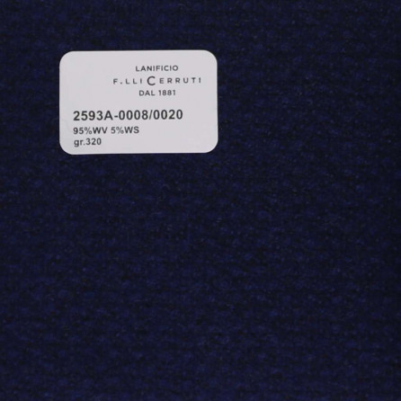 2593a-0008/0020 Cerruti Lanificio - Vải Suit 100% Wool - Xanh Dương Trơn
